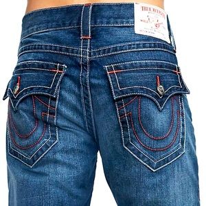 True Religion Men's Skinny Relaxed Red Stitch Jeans w/Flaps sz 29-NWT